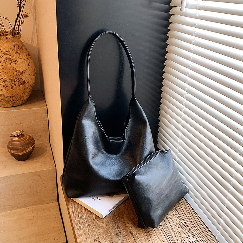Women'S Work Bags Tote - Retro Sade Büyük Kadın Omuz Çantası