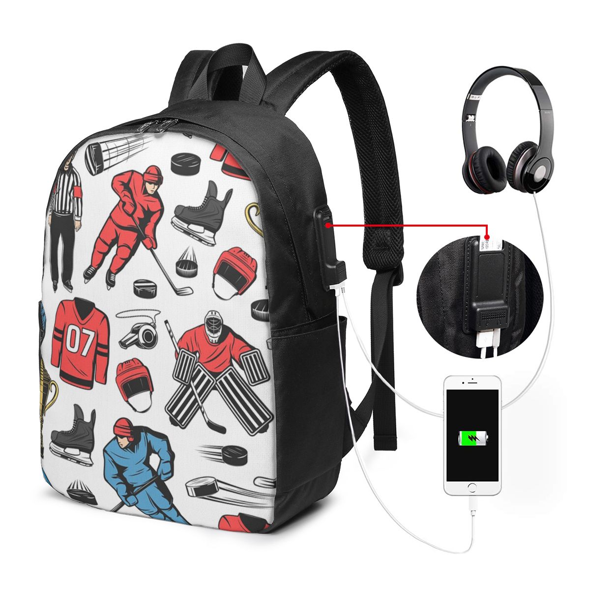 Women'S Bags Travel - Buz hokeyi oyuncuları buz pisti üzerinde