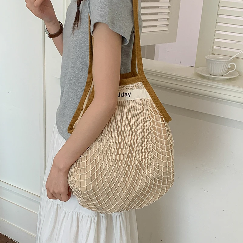 Yaz Plajı Hafif Oyuk Omuz Çant - Crochet Market Bag incelemesi ve fiyatı