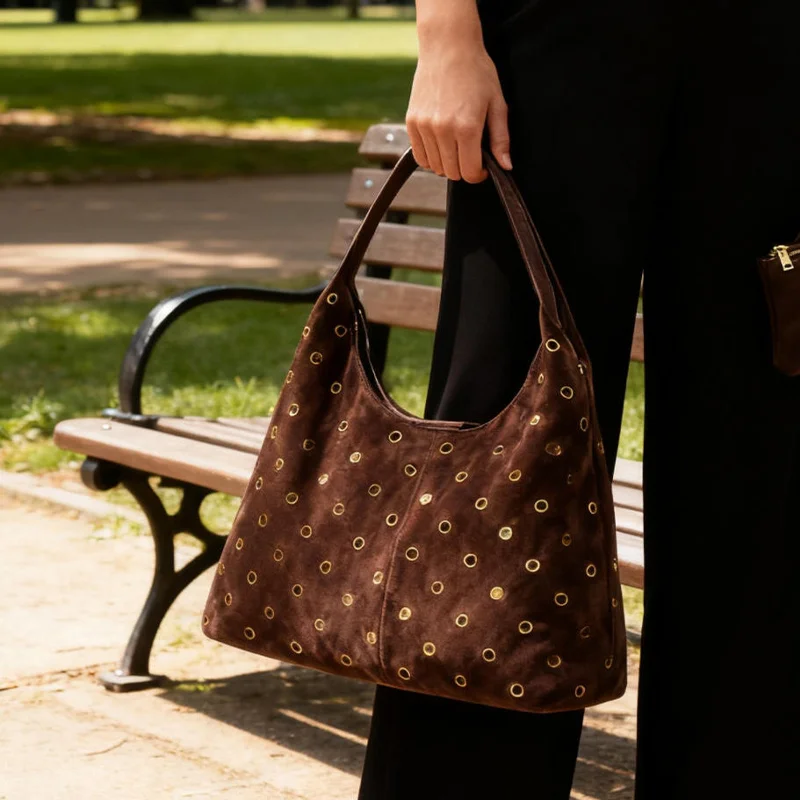 Süet Metal Çivili Tote Çanta v - Women Bags With Wallet incelemesi ve fiyatı