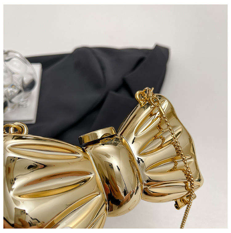 Parlak Altın Metal Fiyonk Şekl - Clutch Bag Evening incelemesi ve fiyatı