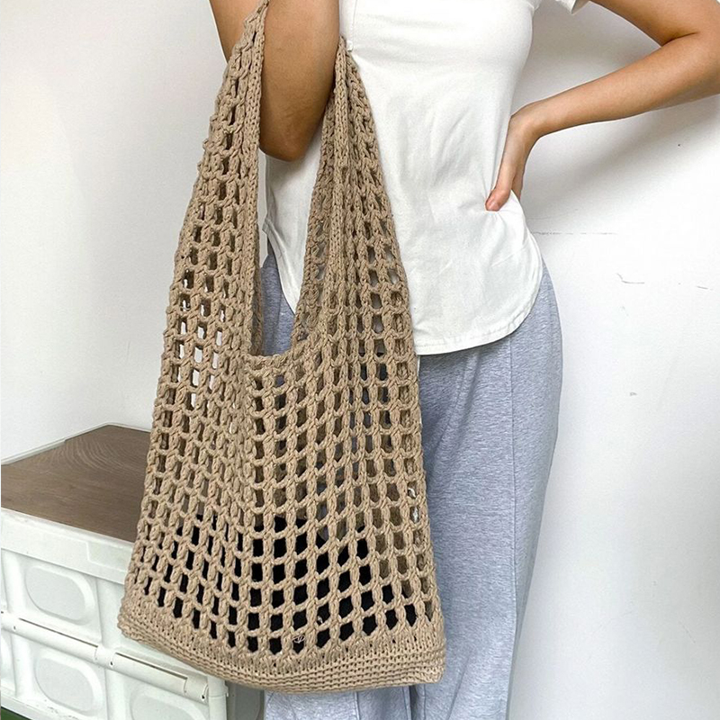 Kadınlar için moda tığ çanta y - Crochet Market Bag incelemesi ve fiyatı