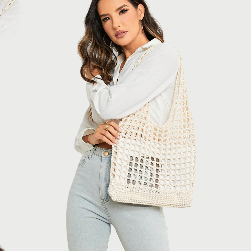 Kadınlar için moda tığ çanta y - Crochet Market Bag incelemesi ve fiyatı