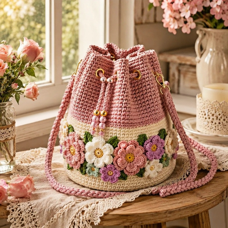 El Yapımı Tığ İşi Çanta Çiçekl - Crochet Market Bag incelemesi ve fiyatı