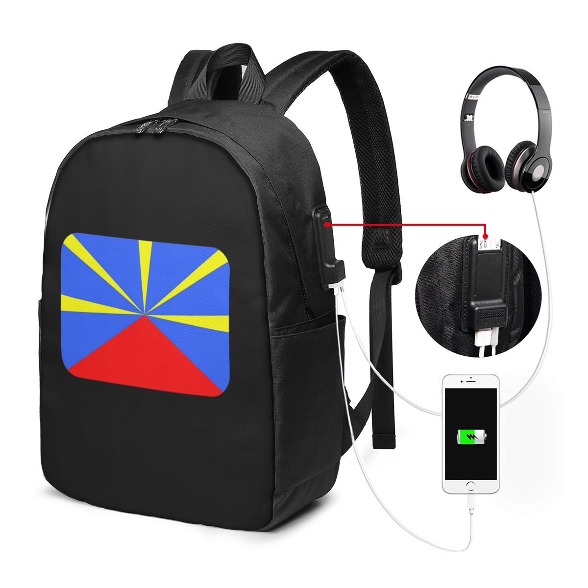974 Reunion Adası Bayrağı Sırt - Women'S Bags Travel incelemesi ve fiyatı